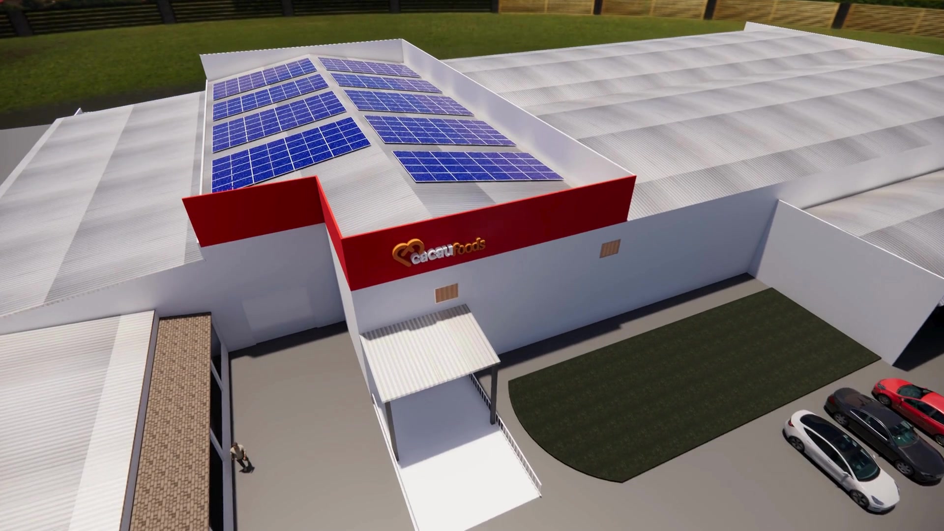 Modelagem 3D da implantação fotovoltaica na cobertura da fábrica