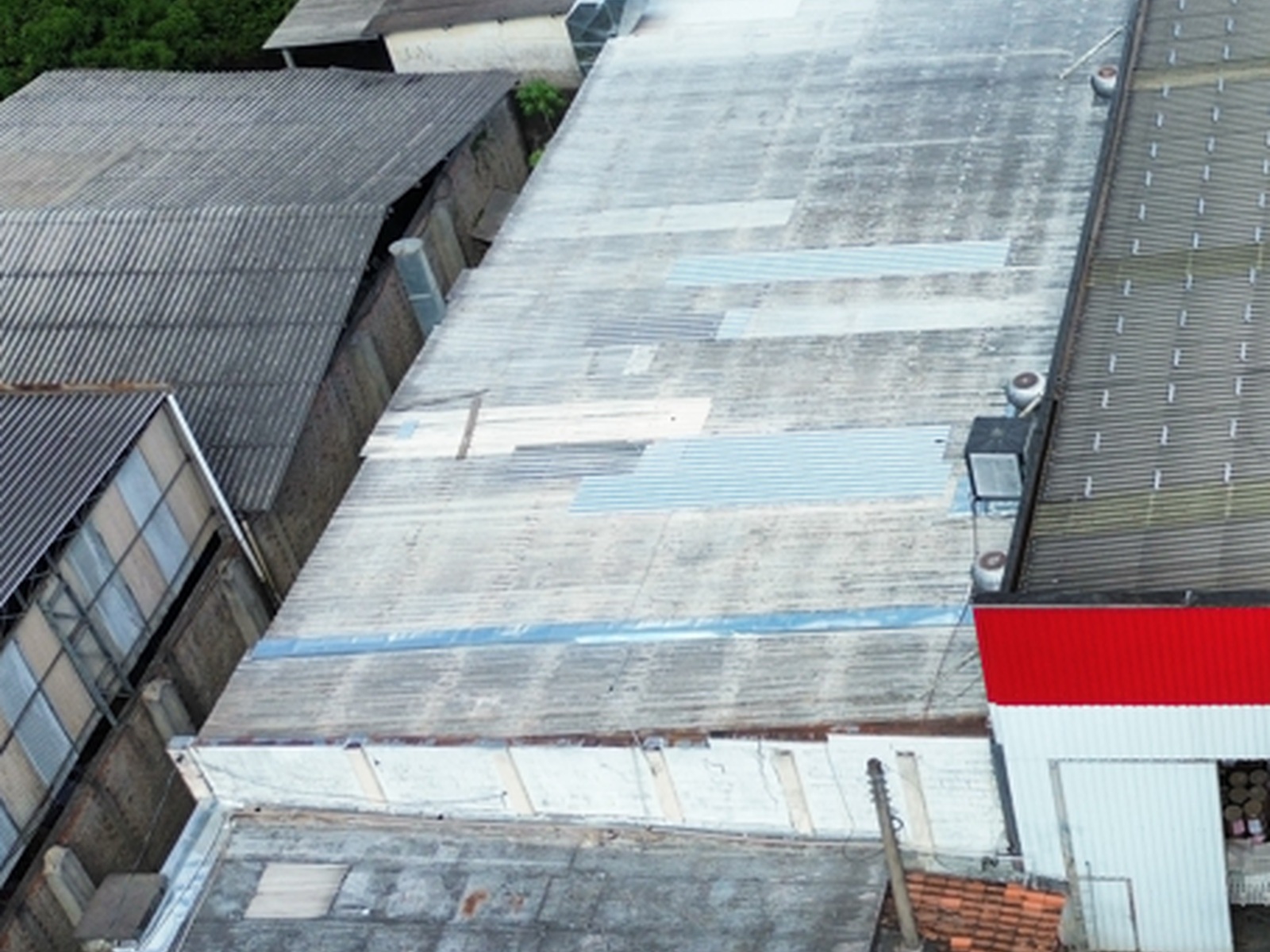 Vista aérea da cobertura já adequada